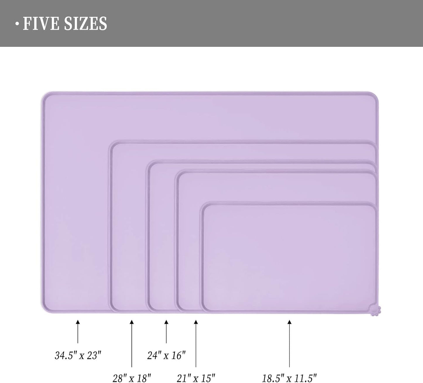 Waterproof Pet Feeding Mat with High Raised Edges, Heavier and Thicker Placemats for Cat Dog Water Bowl with BPA Free, Dogs Cats Food Mats for Messy Drinkers to Prevent Spill and Protect Floors