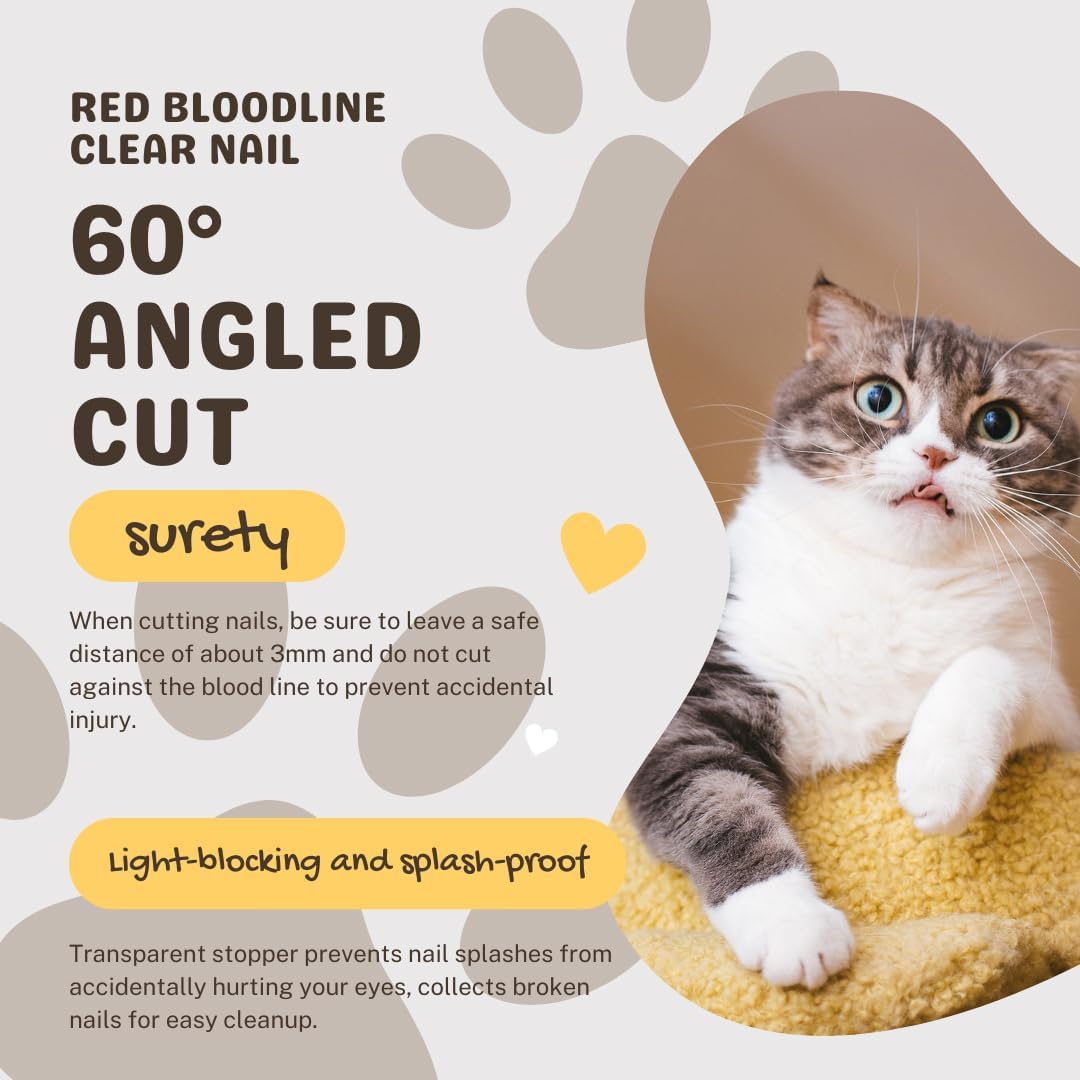 Cat Nail Clippers, Whale Shape Precision Trimming Tool, Ergonomic Non-Slip Handle, Safety Guard, Compact & Easy to Clean (Coffee)