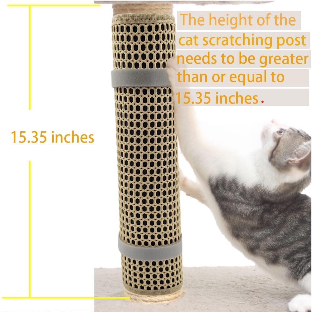 Cat Nail File Scratcher Wrapped Around Cat Scratching Post, 14.81x11.12 Inches, Cat Scratch Pad That Files Nails, Protects Post
