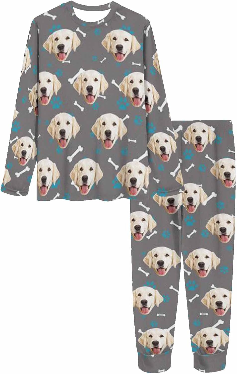 MyPupSocks Custom Face Pajamas Sets for Women, Personalized Photo Sleepwear XS-XXL