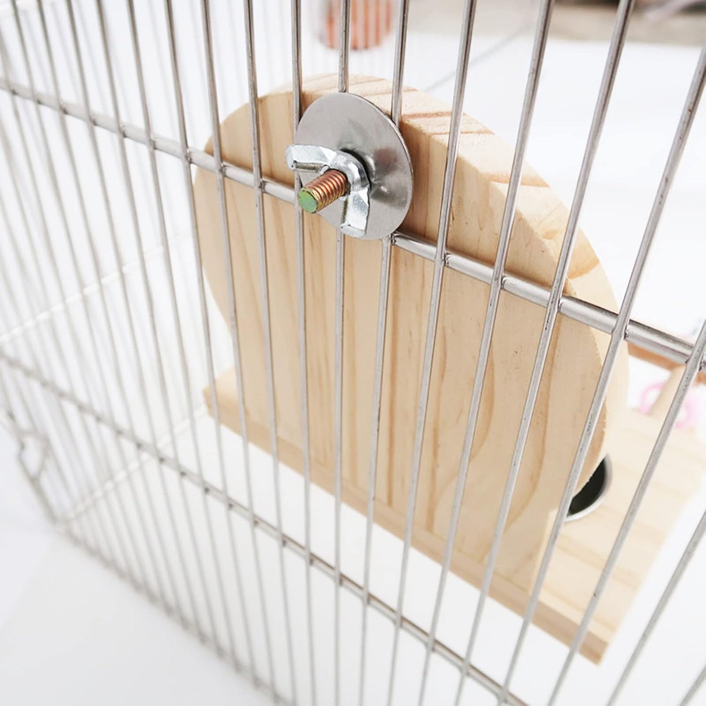 Bird Mirror for Cage, with2 Pcs Stainless Steel Bird Feeding & Watering Cup, Bird Perch and Bird Training Toys Small Rattan Balls for Budgies, Parakeets, Lovebirds and Finch Canaries Cage