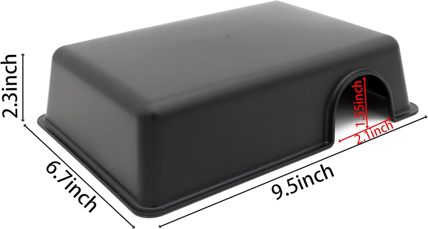 Reptile Hide Box Snake Hide Feel Secure and Safe, Gecko Hide (Black, Large 4 pcs)