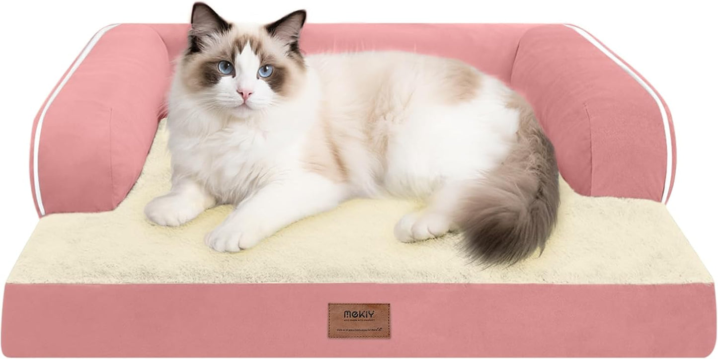 Small Dog Bed and Cat Sofa Waterproof Orthopedic Dog Beds for Small Dogs Cat Bed Comfy Pet Couch Sofa Beds with Washable Removable Cover & Non-Slip Bottom