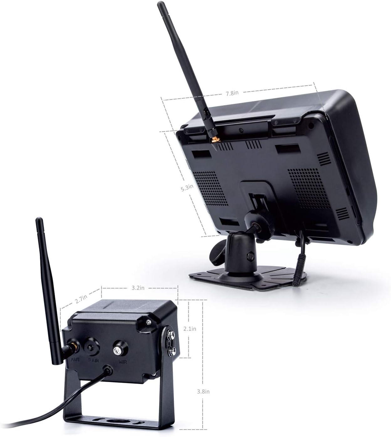 Digital Wireless Backup Camera System, No Interference, IP69k Waterproof Wireless Rear View Camera, 7’’ Display Wireless Reverse Monitor for RV/Truck/Trailer/Bus/Motorhome/5th Wheel/Pickup/Van