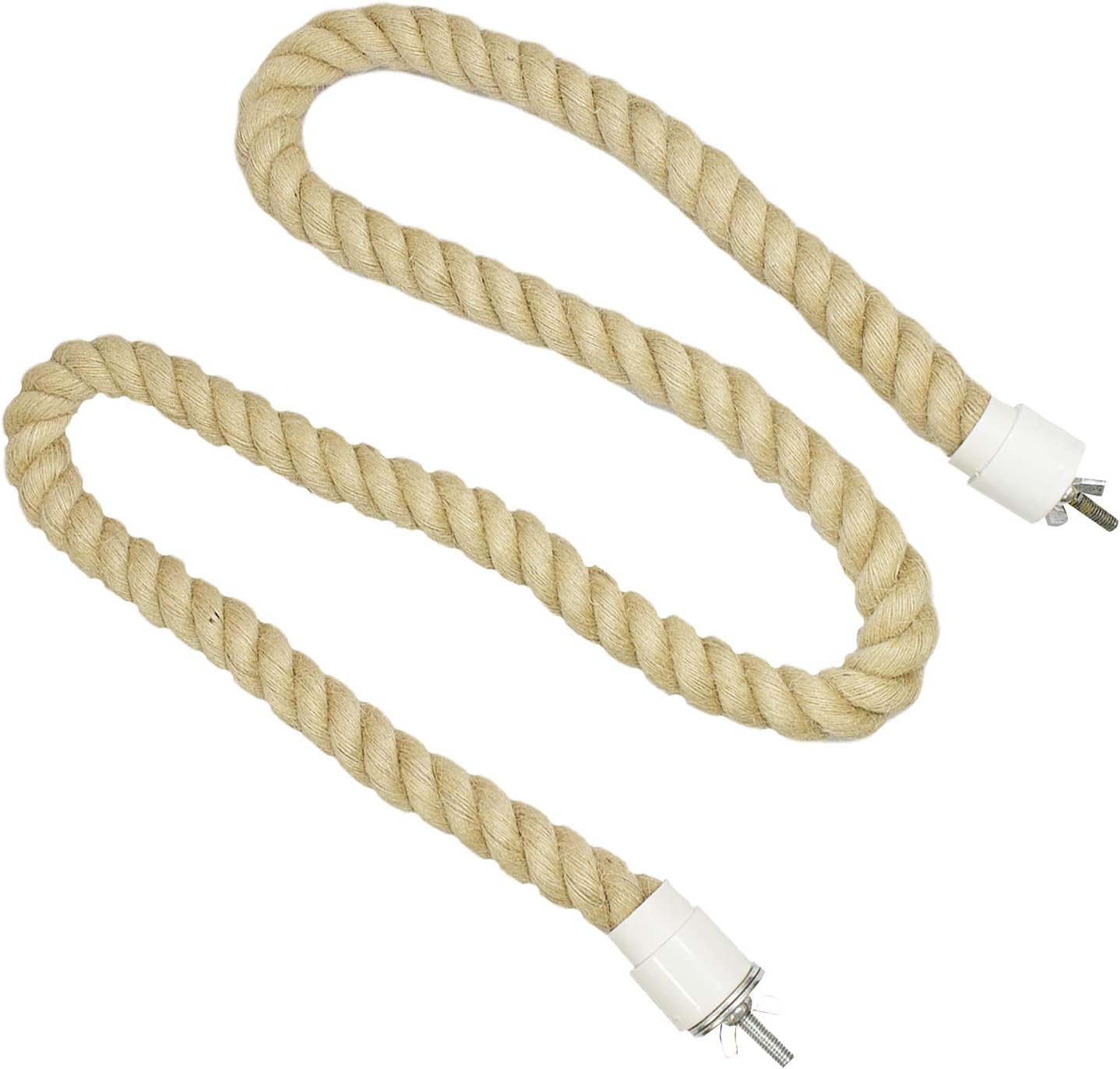 42 Inch Natural Rope (Regular) - Flexible Bendable Climbing Rope Perch Cage Accessory Toy - Sugar Gliders, Squirrels, Degus, Marmosets, Monkeys, Parrots, Birds, Rats & Other Small Pets