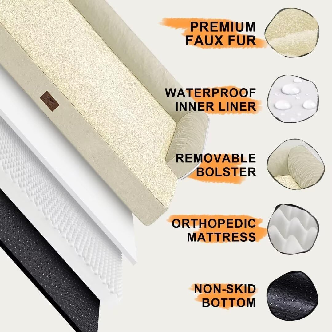 Small Dog Bed and Cat Sofa Waterproof Orthopedic Dog Beds for Small Dogs Cat Bed Comfy Pet Couch Sofa Beds with Washable Removable Cover & Non-Slip Bottom