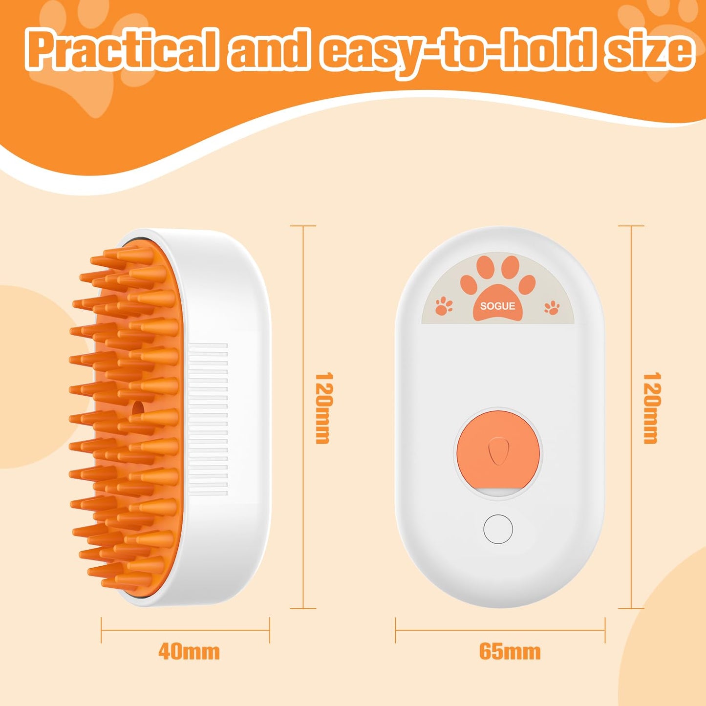 Cat Steam Brush for Shedding,3 in1 Cats Water Spary Comb,Rechargeable Steamy Cat Brush,Spritz Defur Comb for Cats,Silicone Pets Steamer Brushes for Massage,Grooming,Removing Loose Hair Yellowish&White