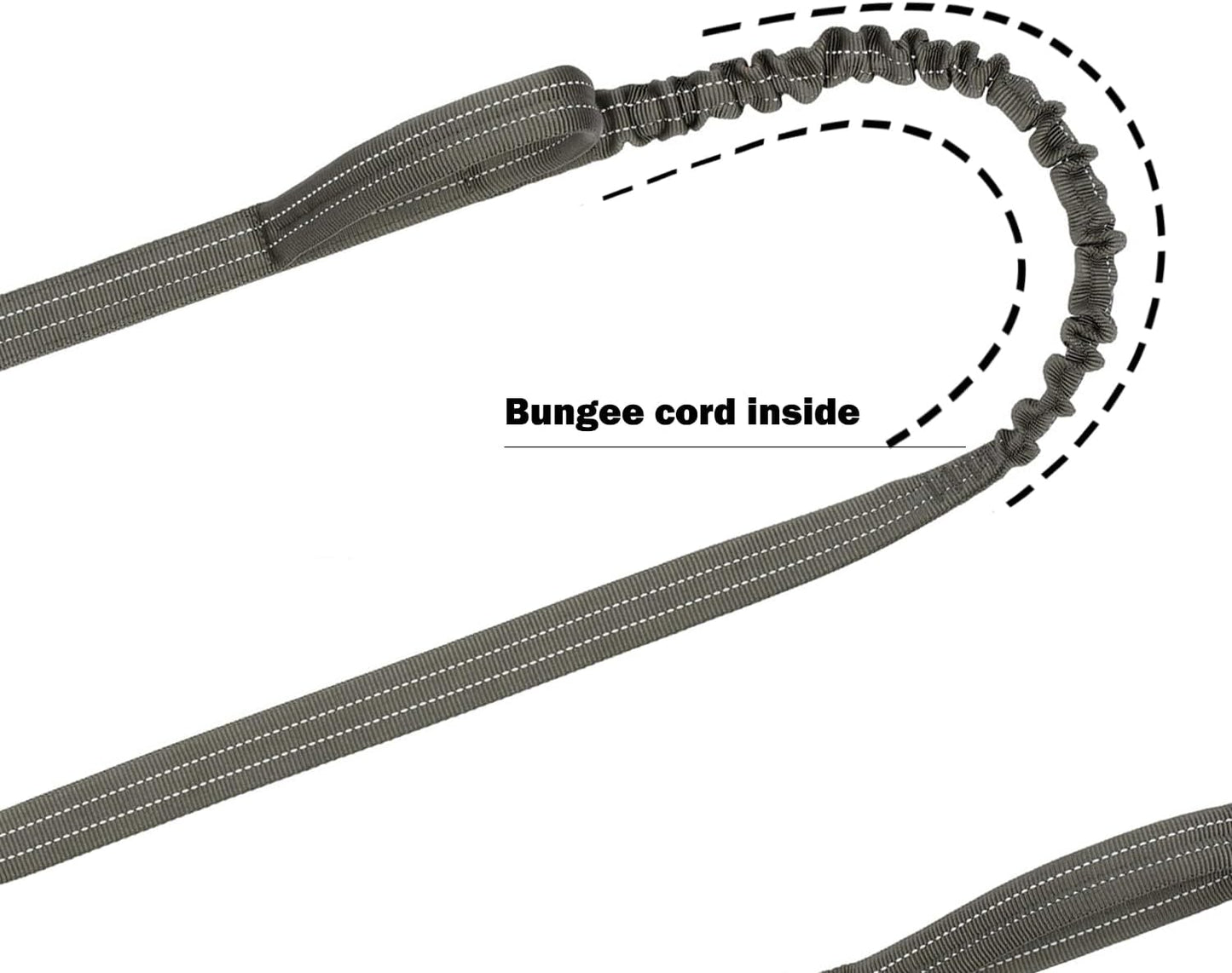 ICEFANG Tactical Dog Leash,K9 Training Walking Bungee Lead with 2 Control Handle,Heavy Duty Quick Release Metal Clasp,for Medium Large Breed (Reflective Green, 6 FT)