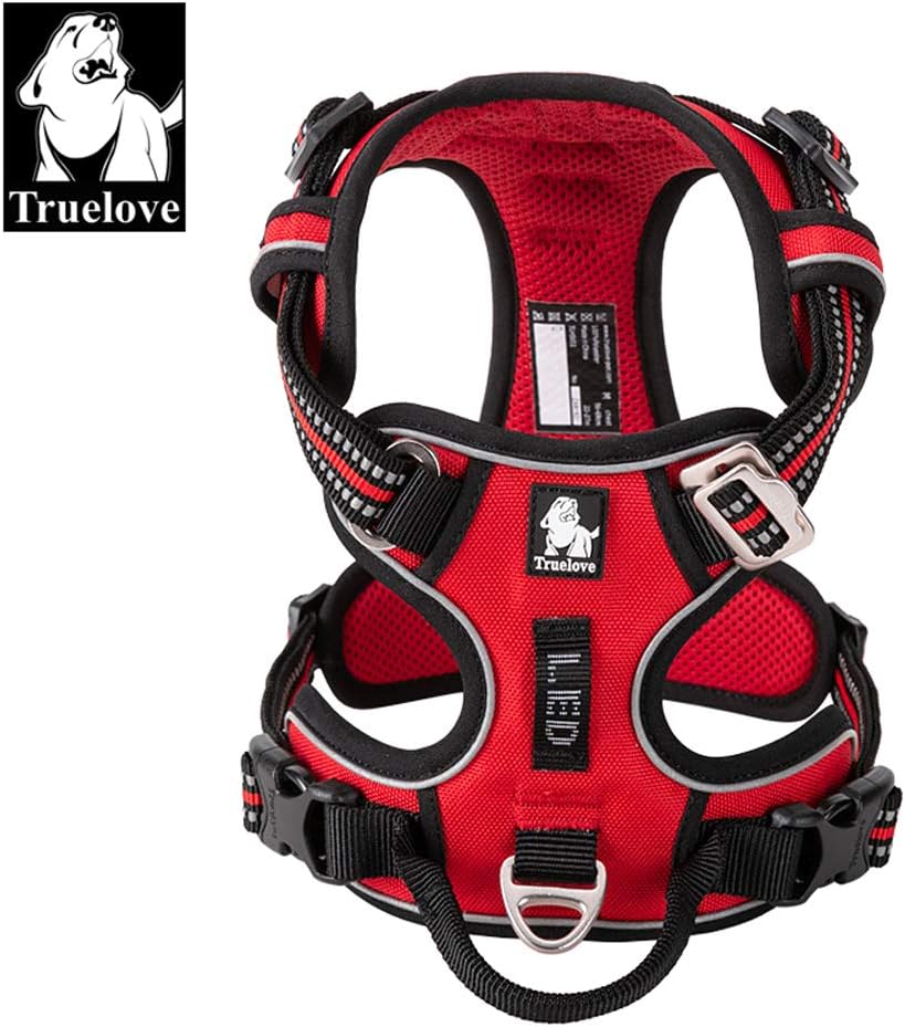TRUE LOVE Dog Harness No Pull Nylon Reflective Pet Harness Adjustable Comfortable Control Step-in Brilliant Colors Truelove TLH56512 XS Red