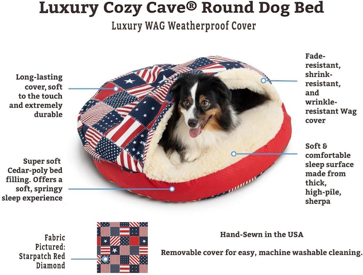 Snoozer Luxury Cozy Cave Pet Bed, Wag Collection, Small - Pedigree Storm
