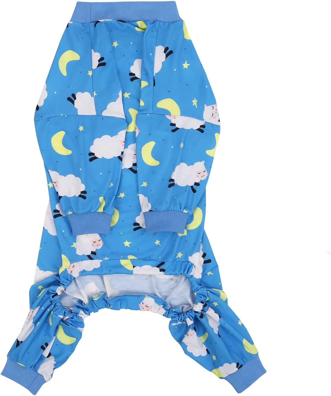 HDE Dog Pajamas One Piece Jammies Jumpsuit Pet Clothes Outfit Stretchy Lightweight Comfy Shirt Pjs for M-3XL Dogs Counting Sheep - 3XL