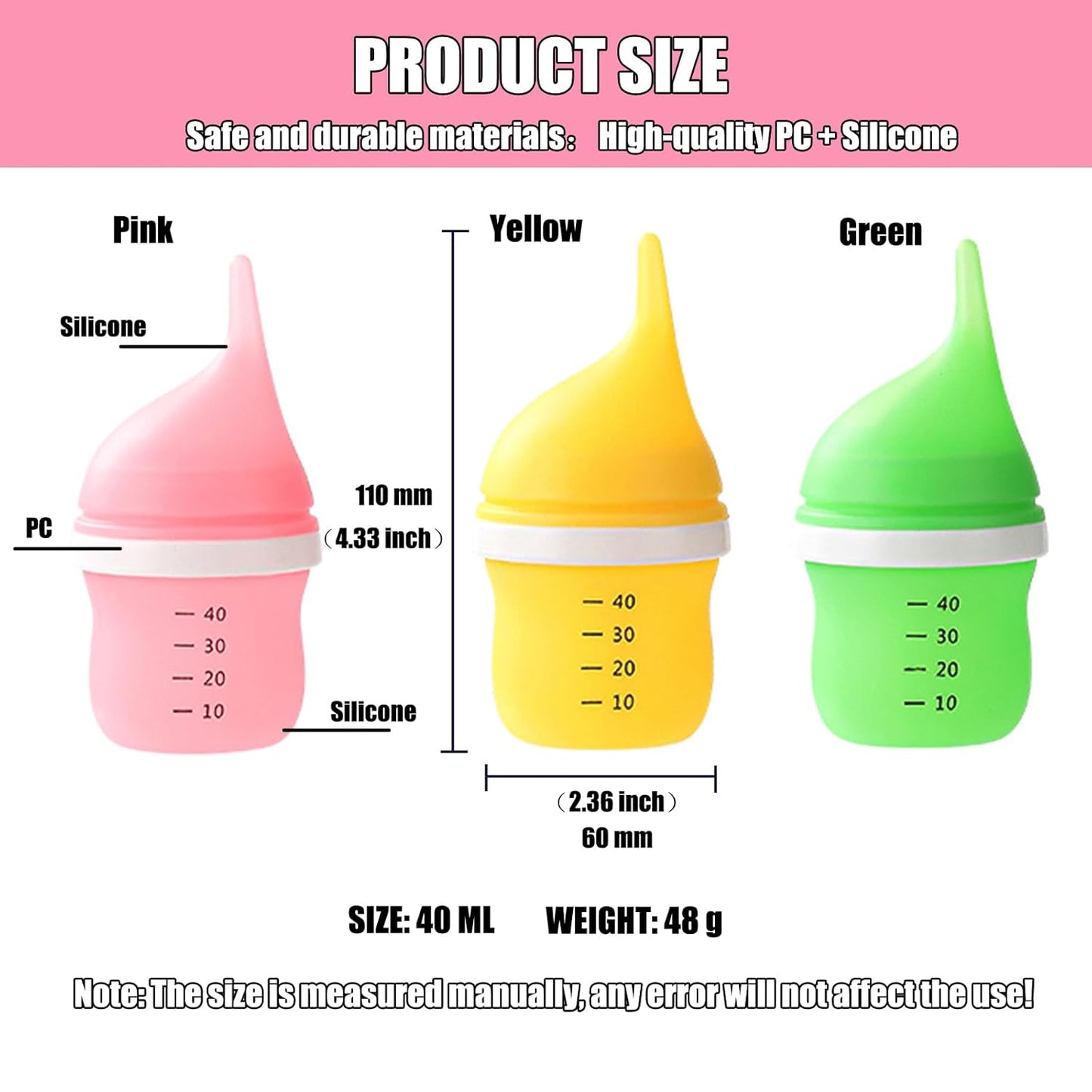 Kitten Bottles for Nursing,Puppy Bottles for Nursing Puppy Milk, Anti-Choking Puppy Feeder Design, with 2 Extra Replaceable Silicone Nipples for Convenient Replacement (Pink)