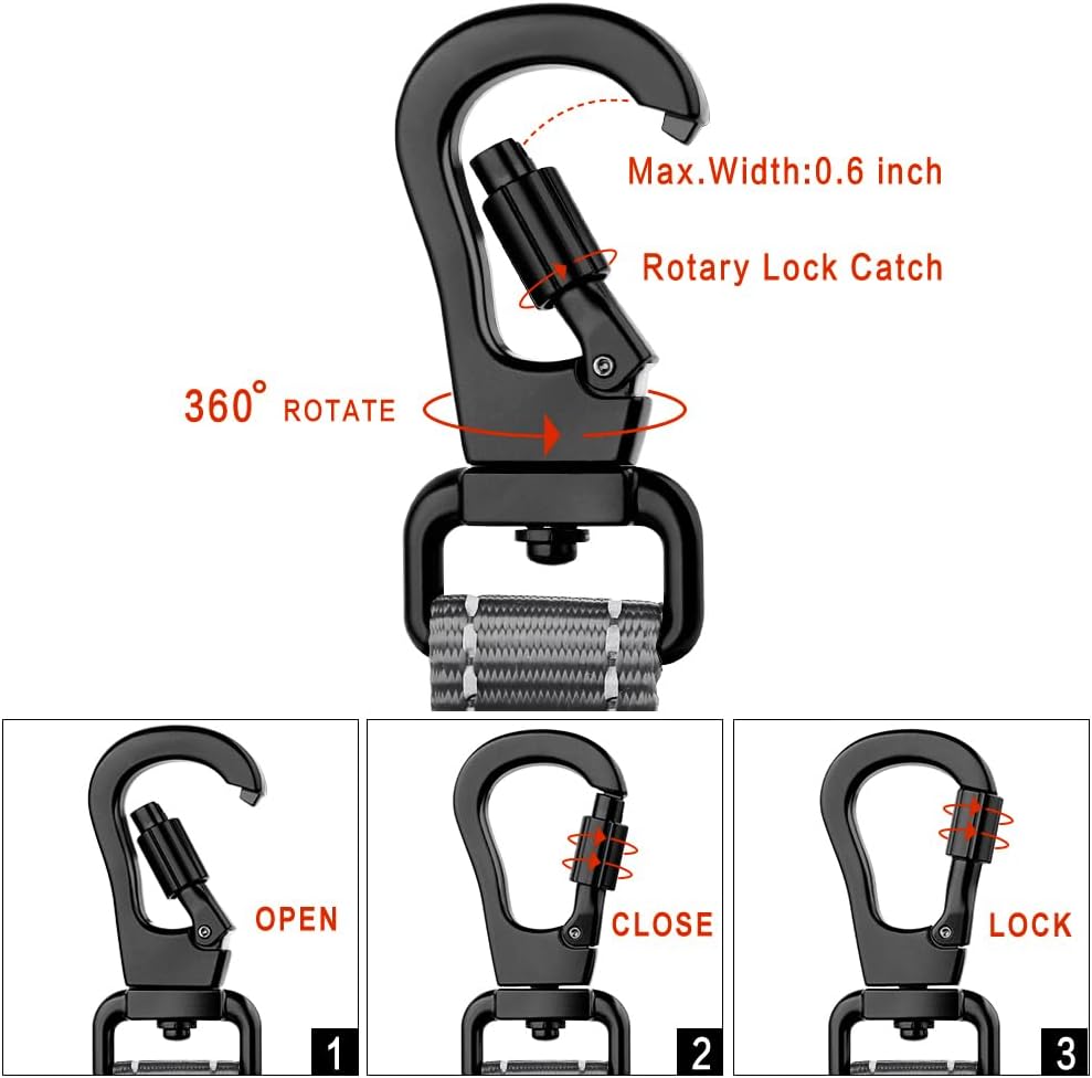 PLUTUS PET Short Dog Leash, Reflective Nylon Padded Handle, Strong Traffic Leash with Carabiner Clip, Perfect for Large or Medium Dogs (10”，Gray)