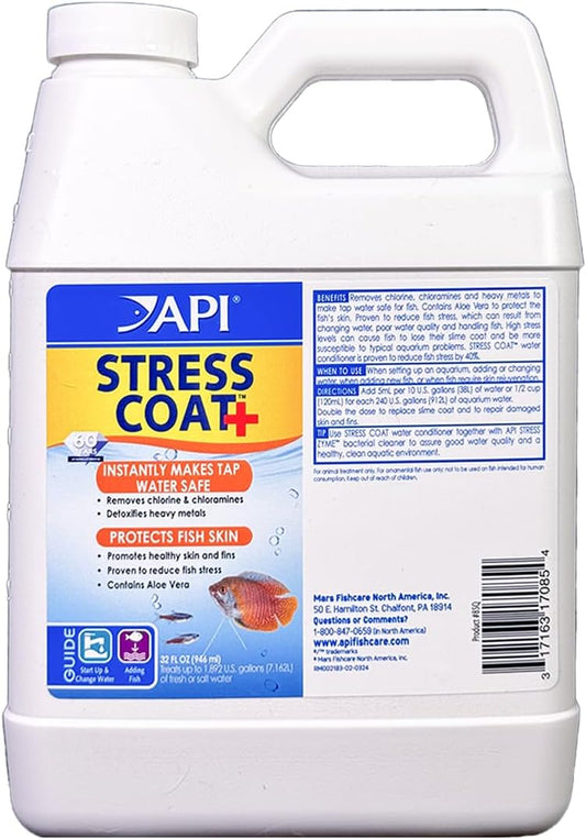 API STRESS COAT Aquarium Water Conditioner 32-Ounce Bottle