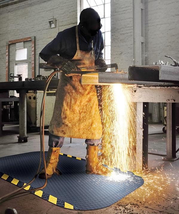 American Floor Mats Hog Heaven Premium 7/8" Black & Black Border 2' x 5' Nitrile Backed Anti-Fatigue Comfort Mat