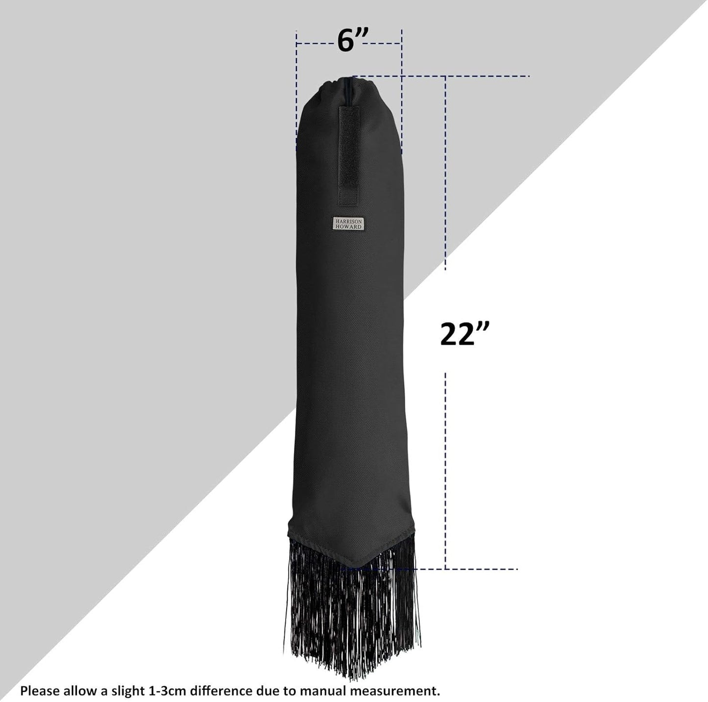 Harrison Howard Smooth Lightweight Adjustable Fastener Nylon Horse Tail Bag with Fringe