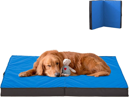Outdoor Dog Bed for Large Dogs, Waterproof and Portable with Washable Cover, Foldable Cooling Orthopedic Bed for Outside and Indoor Use, 35" All Weather
