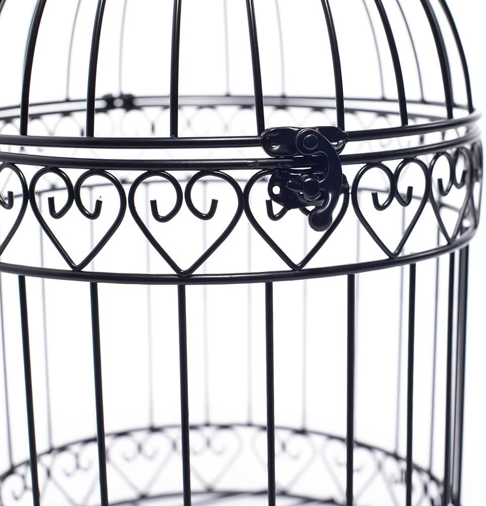Anderson's Decorative Black Wire Birdcage Wedding Centerpiece, Table Décor, Hanging Decorations, Reusable