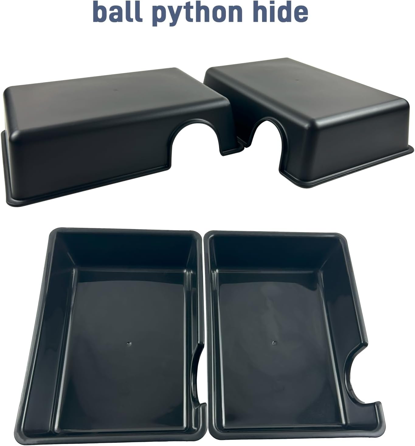 Large 2 Pcs Humid Hideout Cave for Reptiles, Snake Hide for Ball Pythons, Gecko Hide, Leopard Geckos, Bearded Dragons,Compact Terrarium Decor with Easy-Clean Design (9.5"x6.7"x2.2")