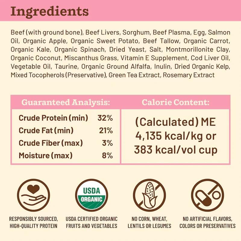 Primal Kibble in The Raw, Freeze Dried Cat Food, Beef, Scoop & Serve, Made with Raw Protein, Whole Ingredient Nutrition, Crafted in The USA, Dry Cat Food, 64 Ounce (4 lb) Bag