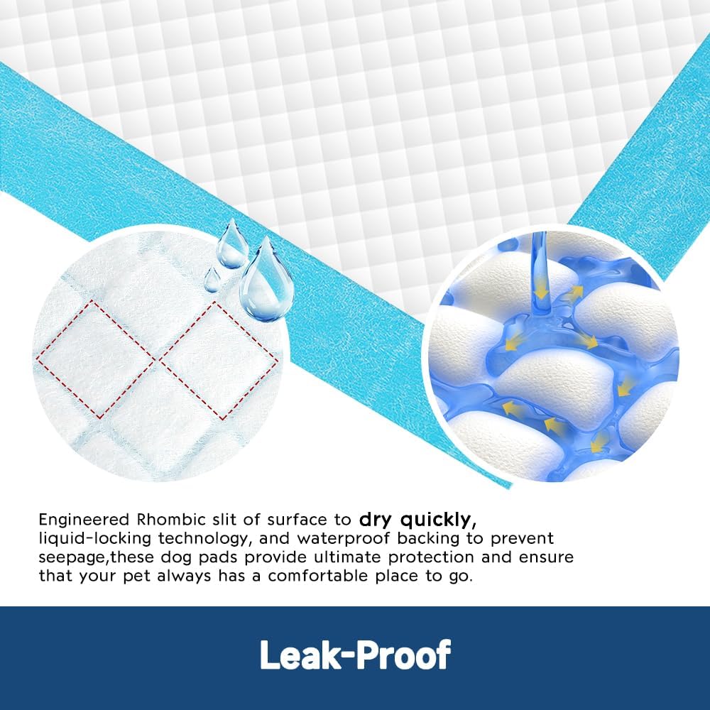 100 Count 22” x 22” Disposable Dog Pee Pads, Super Absorbent Leakproof Puppy Pads Quick Drying, Pee Pads for Dogs, Potty Dog Training Pads