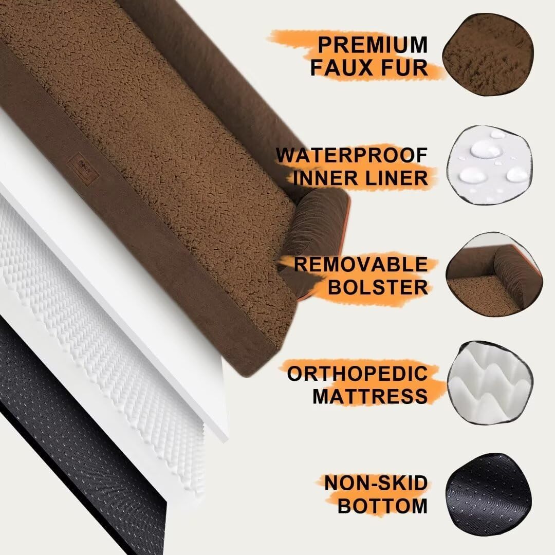 Small Dog Bed and Cat Sofa Waterproof Orthopedic Dog Beds for Small Dogs Cat Bed Comfy Pet Couch Sofa Beds with Washable Removable Cover & Non-Slip Bottom