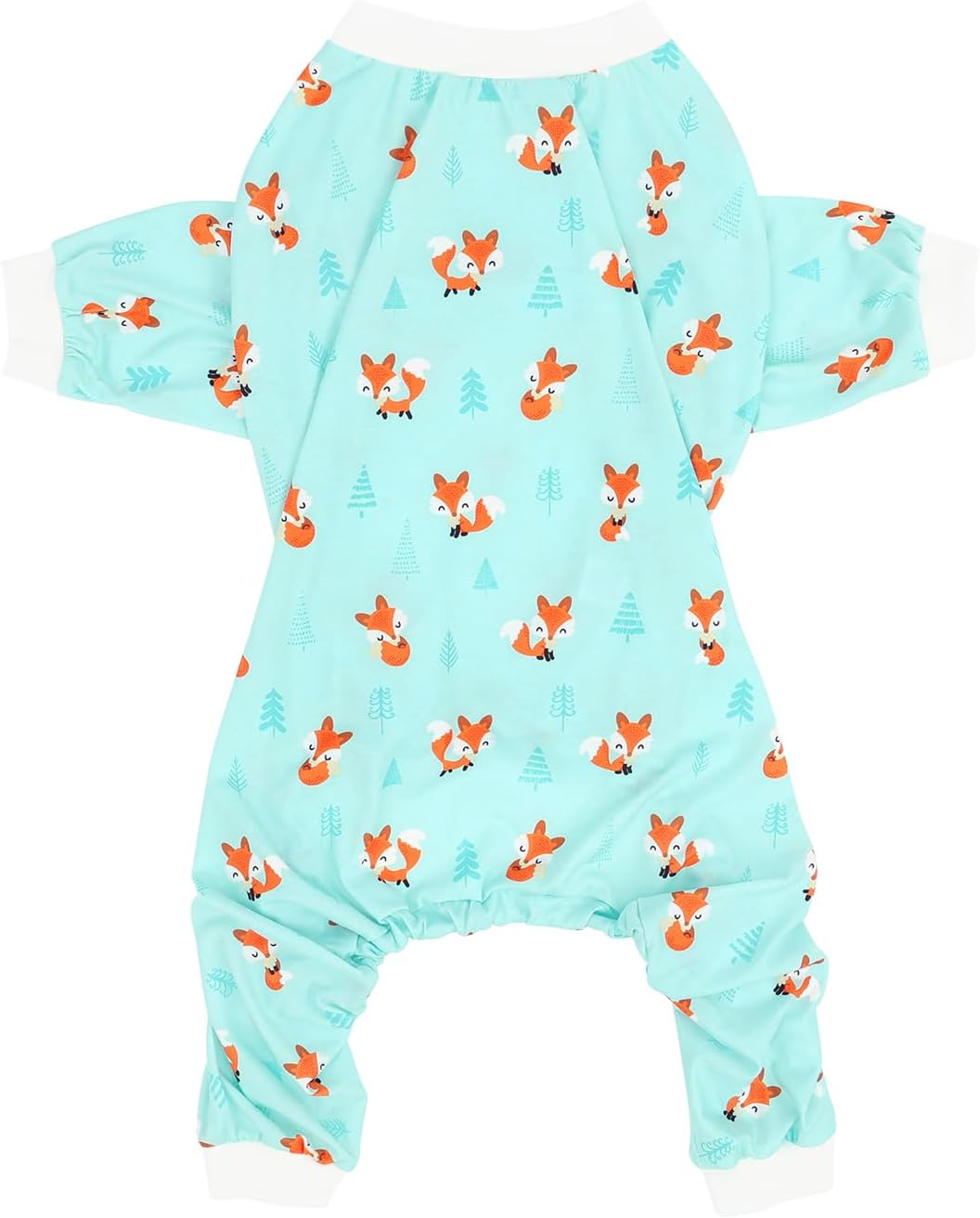 HDE Dog Pajamas One Piece Jammies Jumpsuit Pet Clothes Outfit Stretchy Lightweight Comfy Shirt Pjs for M-3XL Dogs Winter Foxes - XL