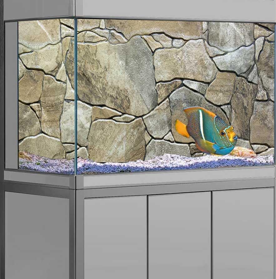 30X18IN Marble Aquarium Background, Art Marble Aquarium Background, Natural Marble Glass Terrarium Background with 8 EVA Double-Sided Tape