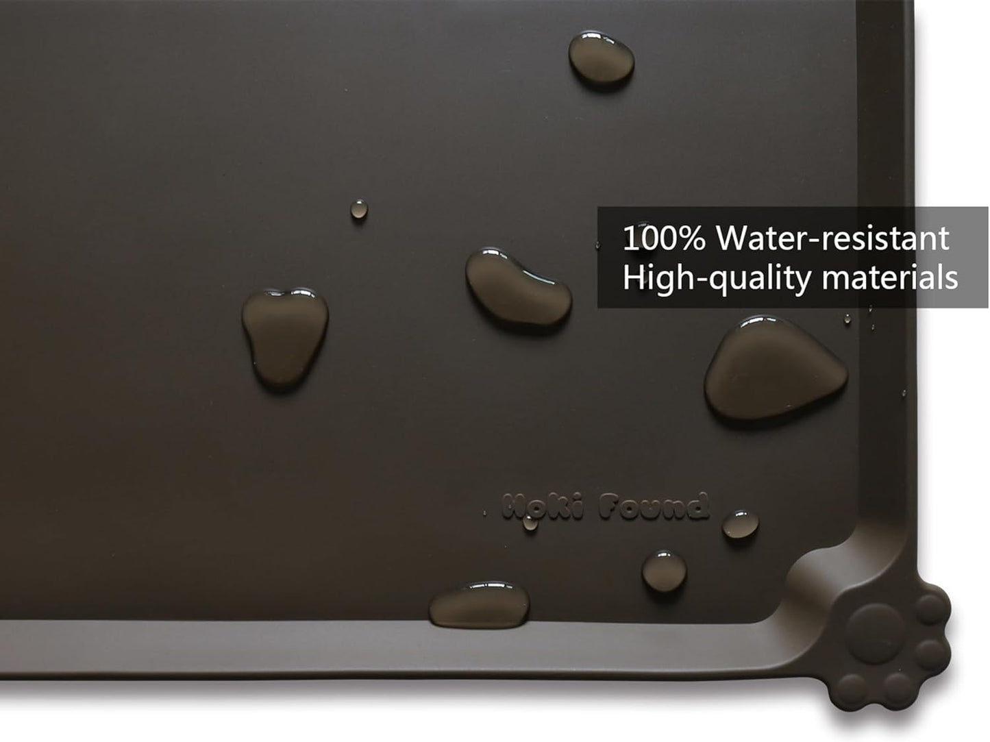 Hoki Found Silicone Pet Food Mats Tray - Non Slip Pet Dog Cat Bowl Mats Placemat - Dog Pet Cat Feeding Mat - Waterproof Dog Cat Food Mats -Pet Water Mats for Carpet - Coffee