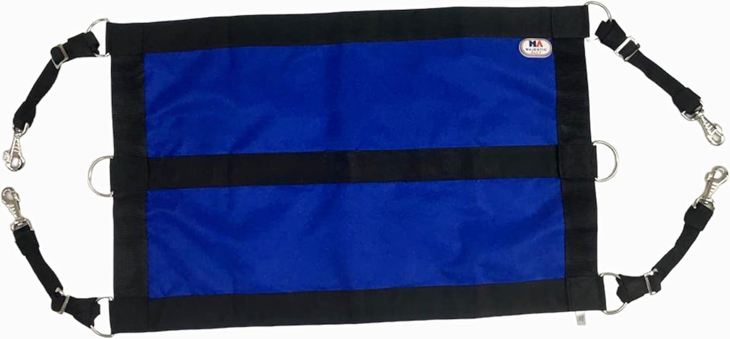 Majestic Ally 1200D 29"x19" Horse Stall Guard with Replaceable and Adjustable Length Straps and Replaceable Hardware (Royal Blue Black)