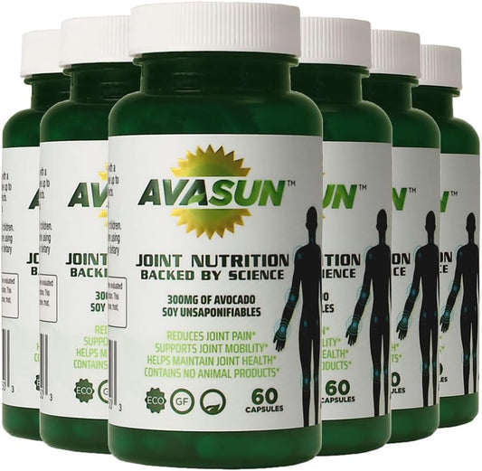 Joint Health Support Supplement, Backed by Science, Avocado Soy Unsaponifiable, 300Mg ASU, Plant Based, Dairy Free, Gluten Free, Non-GMO, 60 Daily Capsules per Bottle (12 Month Supply)