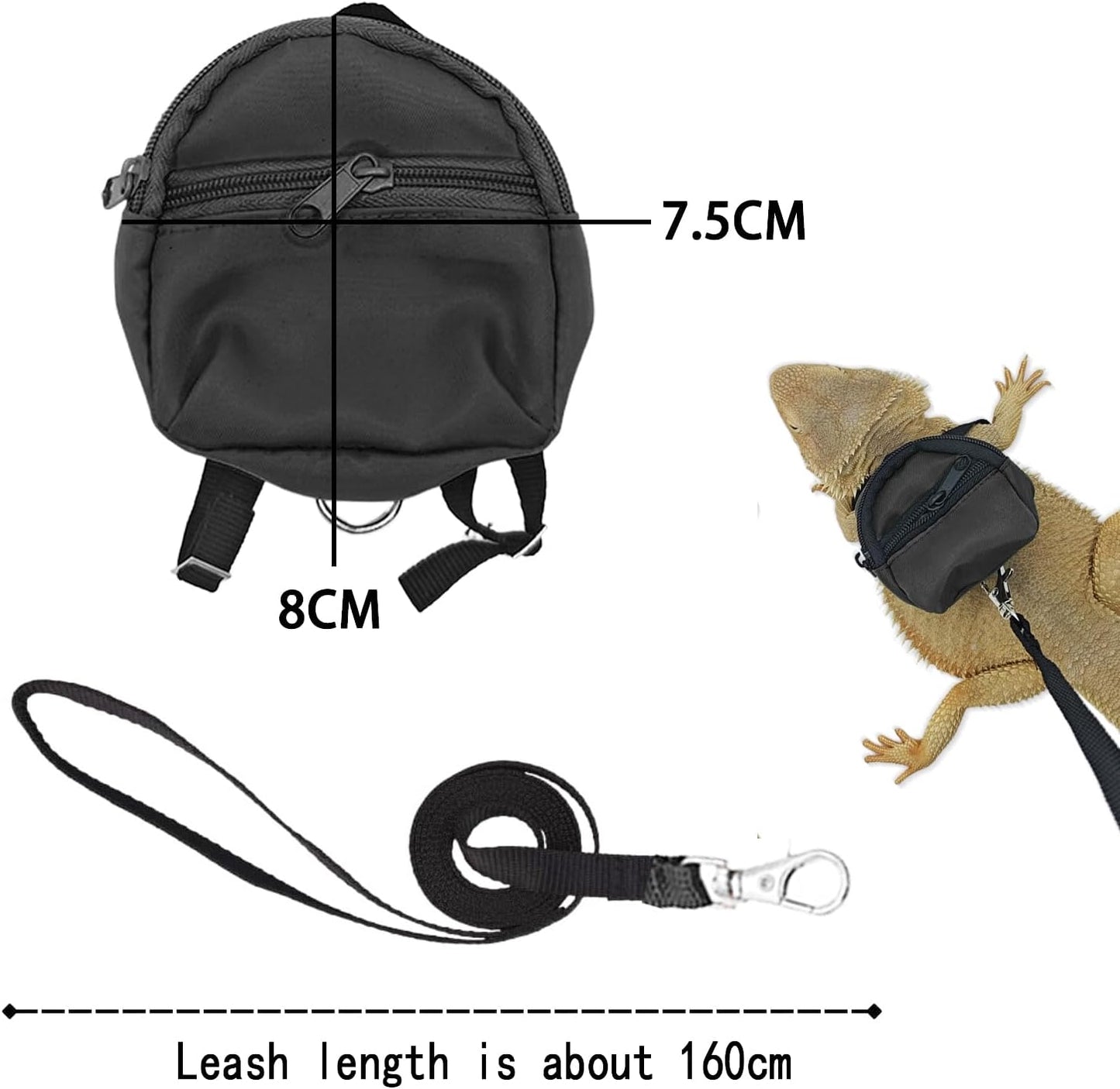 Desert Iguana Backpack Carrier,Bearded Dragon Portable Backpack Carrier with Small Backpack Harness Leash Set,Space Capsule Clear Bubble Window Travel Backpack for Lizard Travel,Guinea Pig,Rabbit