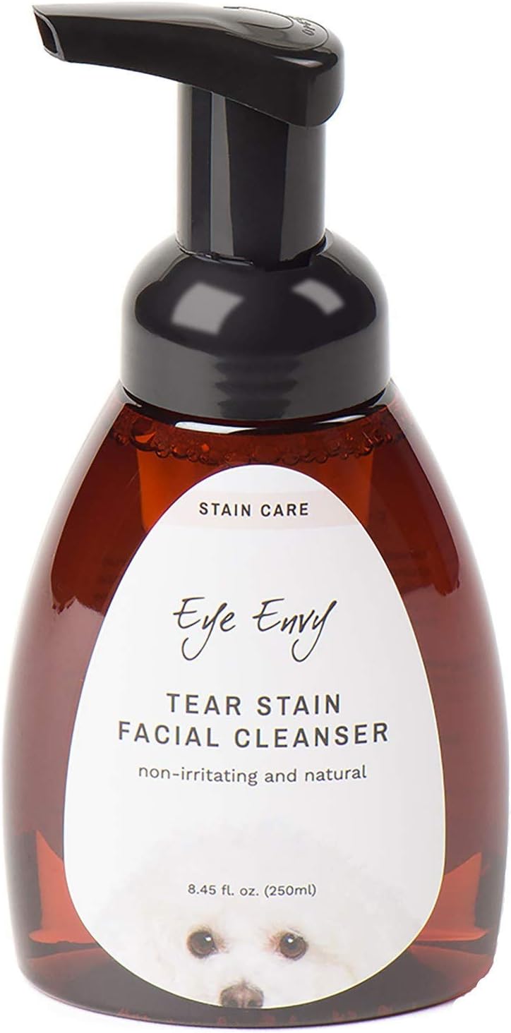 Eye Envy Tear Stain Facial Cleanser for Dogs and Cats. Washes Away Crusty Eye Debris, Eye Boogers, Eye Discharge. Tearless Foaming Formula. Treats The Cause of Staining. All-Natural. 8.45 fl. oz.