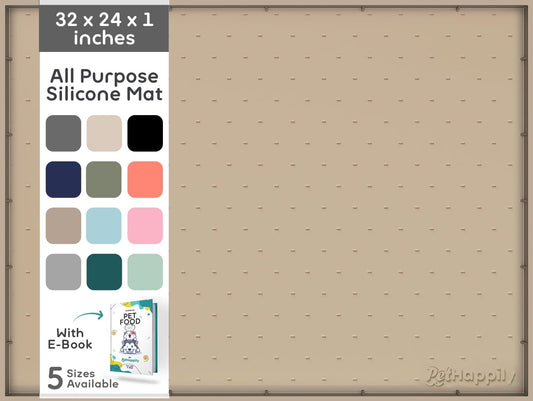 32x24x1” XL Dog Food Mat - All Purpose Under Sink Liner, Washer and Dryer Covers for The Top, Silicone Griddle Mat for Blackstone - Raised Edges Dog Mat for Food and Water Prevent Spill, Waterproof