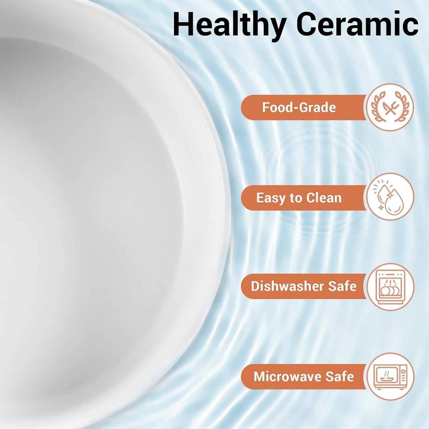 Elevated Dog Bowls, Ceramic Raised Dog Bowl Set with Anti-Slip and Non-Tip Metal Stand, 2 Pack Pet Food and Water Feeding Bowls for Small and Medium Dogs (White,3.6 Cups)