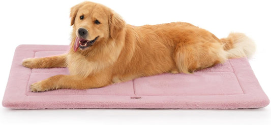 MADE 4 PETS Dog Crate Pad Bed for Large Dogs, Washable & Reversible, Anti-Slip Kennel Mat for Cozy Sleeping, Soft Fluffy Dog Bed for Indoor & Outdoor Use, 44"x32", Pink