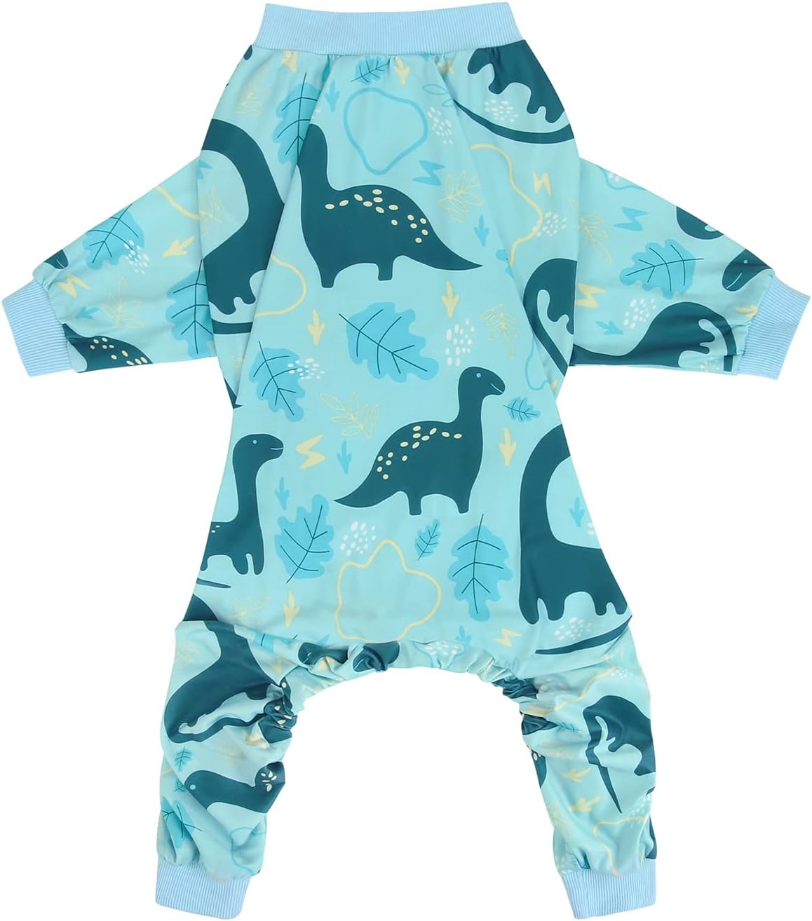 HDE Dog Pajamas One Piece Jammies Jumpsuit Pet Clothes Outfit Stretchy Lightweight Comfy Shirt Pjs for M-3XL Dogs Dinosaurs - L