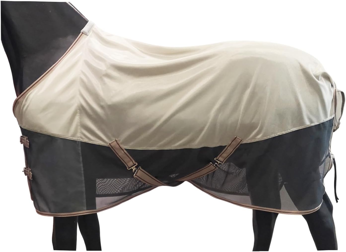 BARN & STABLE Breathable and UV Protective Horse Fly Sheets Tear-Resistant Mesh Fly Sheets for Horse Comfy Equine Summer Sheets with Removable Web Leg Straps