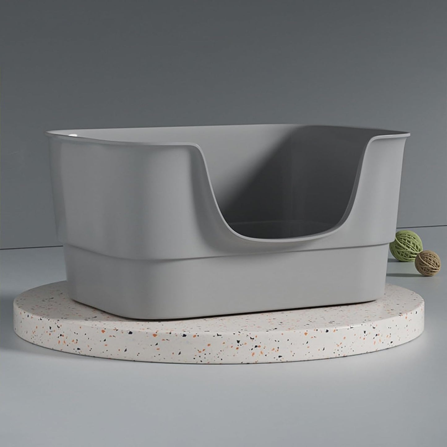 Extra Large Cat Litter Box with High Sides,23.23"×16.34"×8.46",Jumbo Kitty Litter Box with Low Entry,XL Cat Boxes for Indoor Cats,Easy to Clean,Anti-Splashing(Grey)