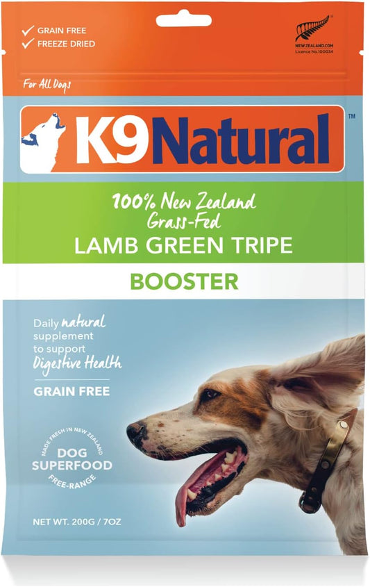 K9 Natural Freeze Dried Dog Food Topper with Verified Ingredients, Organ Meat Blend for Digestive Support, Human-Grade Freeze Dried Puppy Food & Dog Topping, Lamb Green Tripe, 7oz