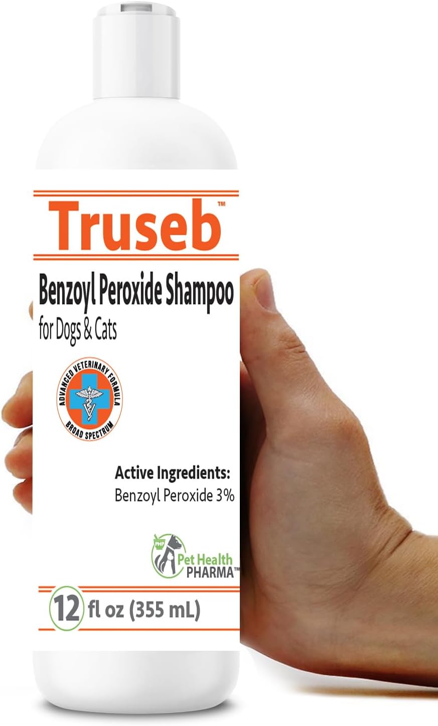 Truseb | Benzoyl Peroxide 3% Shampoo for Dogs,Cats and Horses (3% Benzoyl Peroxide Shampoo, 12 oz)