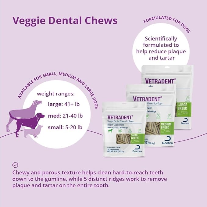 Vetradent® Veggie Dental Chews for Large Dogs