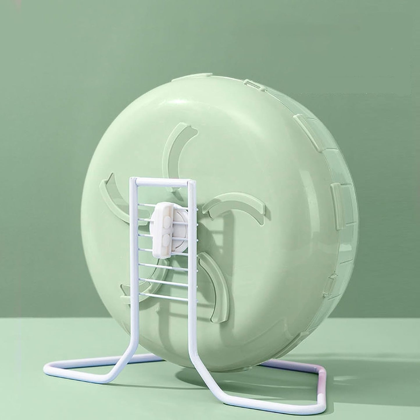 Jeeone Silent Hamster Wheel 7 inch, Hamster Exercise Wheel, Height-Adjustable Hamster Wheel Cage Accessories, Hamster Running Toys Small Animals Exercise Wheels (Green)