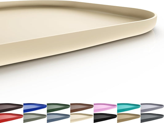 Silicone Pet Feeding Mat with Raised Edge for Food and Water, Dog Bowl Mats, Cat Bowls Placemat with High Lip for Floor Waterproof, Rubber Tray for Cats and Dogs 19 x 12 x0.7 White Sand