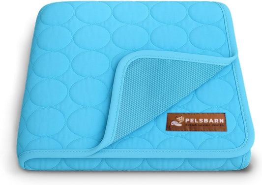 Dog Cooling Mat- Ice Silk Summer Comfort, Self Cooling, Non-Slip Dog Pad, Durable & Washable, Mat for Extra Large Dogs 85x115 cm, Support Shelter Dogs with Every Purchase (Blue)