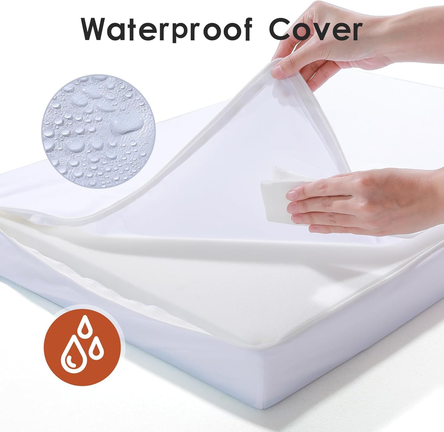 Upgraded Medium Dog Bed, 3" Memory Foam with Waterproof Liner, Chew Resistant Microsuede Cover, Removable and Washable, for Indoor, Outdoor, and Car Use, Nonskid Base, 35x23 Inches M Khaki