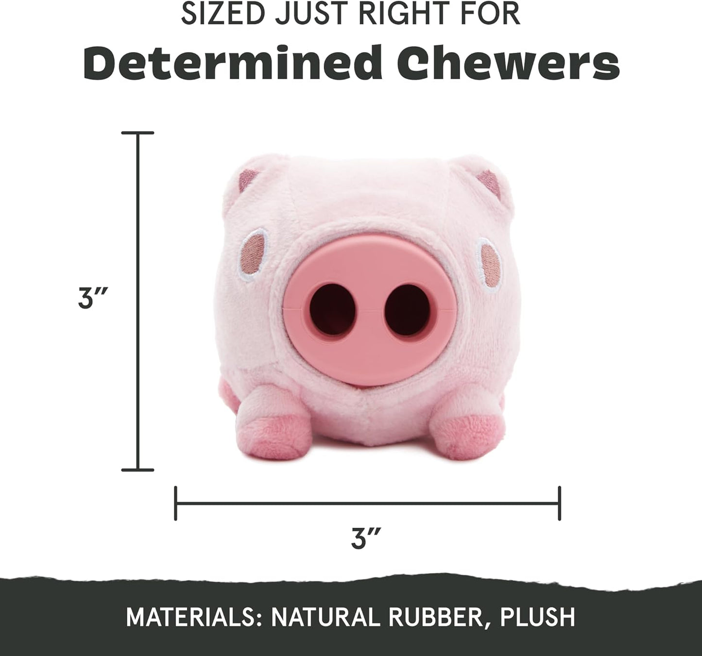 Barkbox Hambone Super Chewer Tough Dog Chew Toy for Aggressive Chewers, Plush Cover with Rubber Core - 2 Toys in 1 – Two Layer Treat Dispensing Dog Toy for Large Dogs