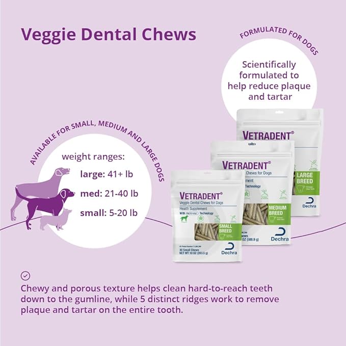 Vetradent® Veggie Dental Chews for Small Dogs