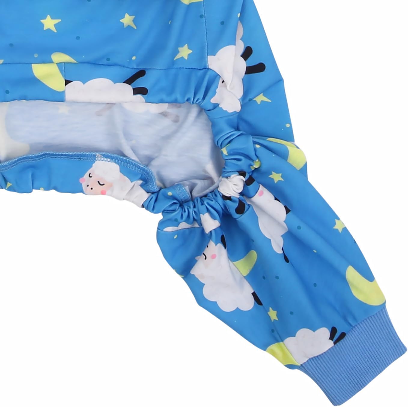 HDE Dog Pajamas One Piece Jammies Jumpsuit Pet Clothes Outfit Stretchy Lightweight Comfy Shirt Pjs for M-3XL Dogs Counting Sheep - M