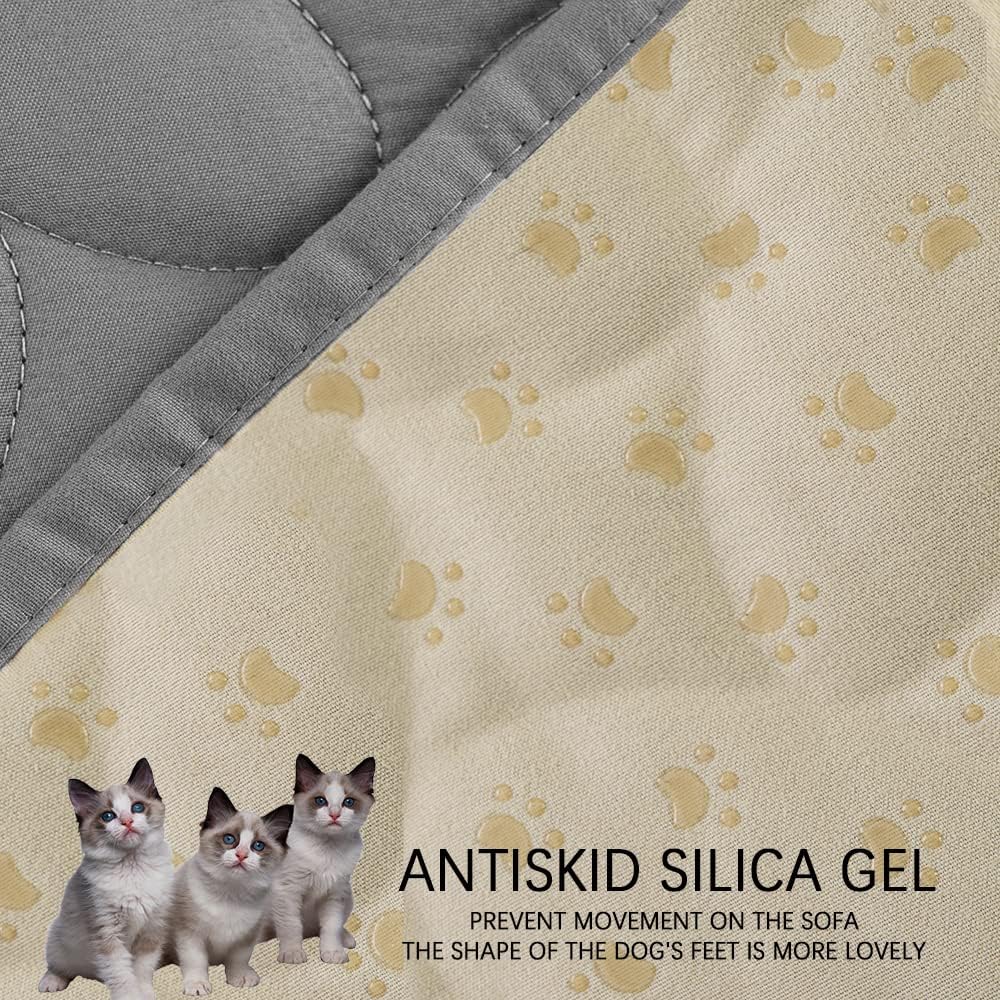 Ameritex Pet Bed Cover Dog Bed Blanket for Sofa and Furniture Waterproof New Pattern Design (68x82 Inch, Light Grey)